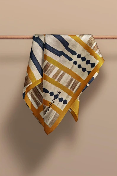 Modabutik Çizgi Desenli Fular - Resim 3