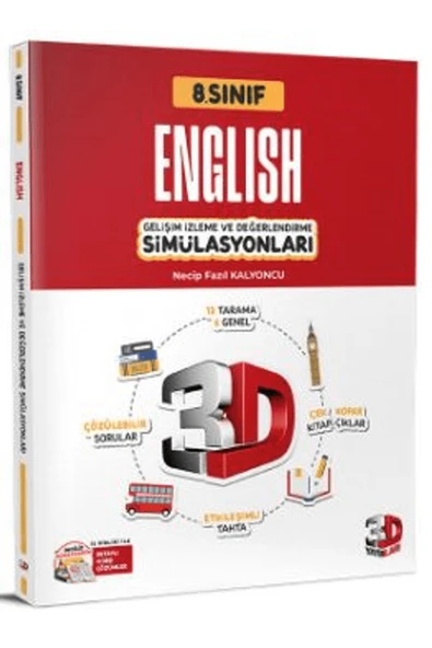 8. Sınıf Simülasyon İngilizce / Necip Fazıl Kalyoncu / 3D Yayınları / 9786259548609 ürün görseli