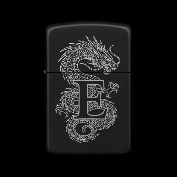 Zippo Ejderha Figürlü E Harfli Tasarım - V81 ürün görseli