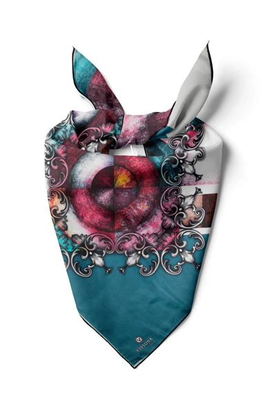 %100 İpek Kadın Desenli Bandana 80x80 ürün görseli