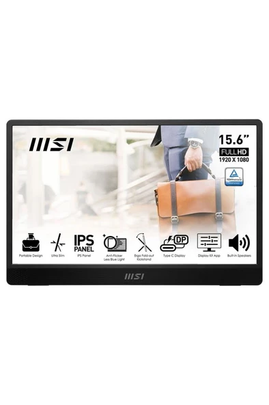 MSI PRO MP161 E2U 15.6" 4 ms Full HD IPS 60 Hz Taşınabilir Monitör Outlet ürün görseli