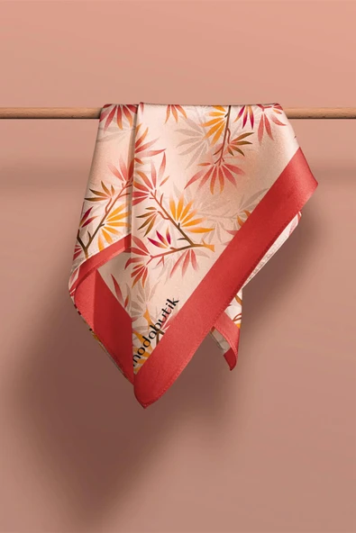 Modabutik Yaprak Desenli Kadın Fular - Resim 3