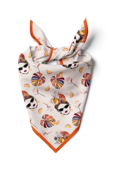 100% Silk Headscarf for Women - 22"x 22" inch Hair Scarf Women Pattern Silk Headscarf Bandanas Square Silk 60368 ürün görseli