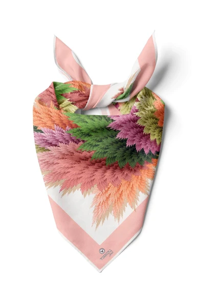 %100 İpek Kadın Desenli Bandana 80x80 ürün görseli 1