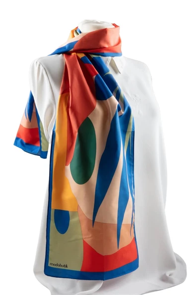 Modabutik Geometri Desenli Kadın Fular ürün görseli