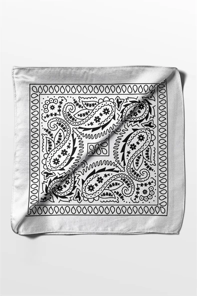 A4 WHITE ŞALLI BANDANA DG12196 - Resim 5