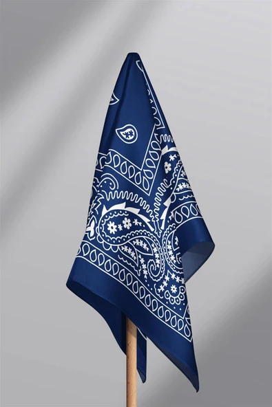E60 NAVY BLUE ŞALLI BANDANA DG12186 - Resim 6