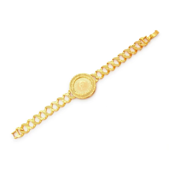 Altın Kaplama İmitasyon Yarım Altınlı  Zincir Bileklik BLK-1214 ürün görseli 1
