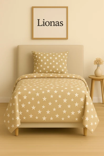 StellaFlavo Tek Kişilik Desenli Nevresim + 1 Adet Kapaklı Yastık Kılıfı ürün görseli