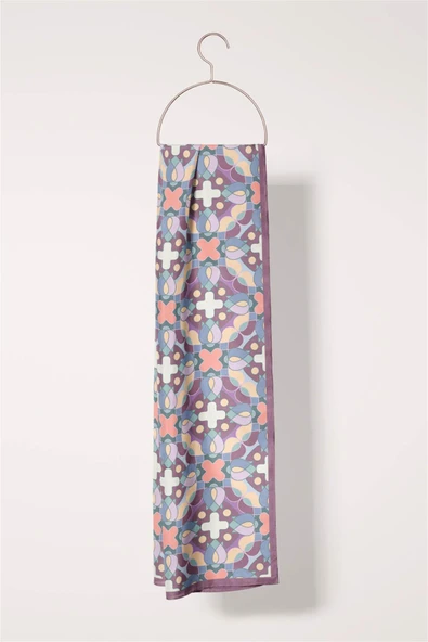 I101 Modabutik Geometri Desenli Fular - Resim 4