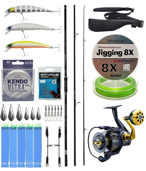 YekOutdoor Yüksek Performans Okuma Ceymar Surf 4,30 m 100-250 gr 3 Parça Surf Kamışı&Okuma Salina SA-6000HA Olta Makinesi ürün görseli 1