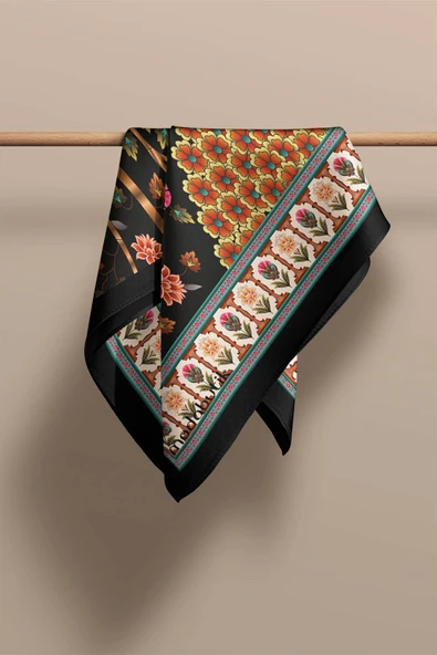 Modabutik Çiçek Desenli Kadın Fular - Resim 3
