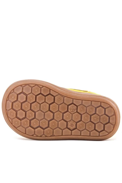 Rakerplus Yoohoo Hakiki Deri Sarı Cırtlı Papatya Detaylı Unisex Bebek Bot - Resim 9