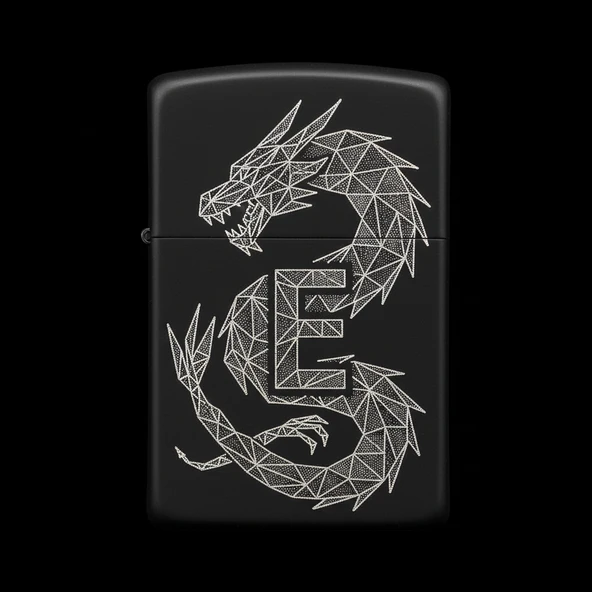 Zippo Ejderha Figürlü E Harfli Tasarım - V79 ürün görseli
