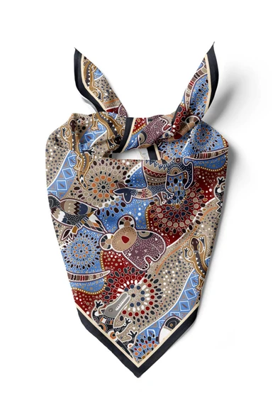 Vissona Etnik Desenli İpek Bandana ürün görseli 1