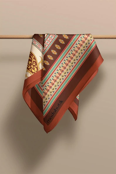 Modabutik Etnik Desenli Kadın Fular - Resim 3