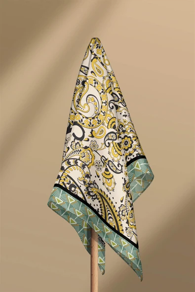 B119 ŞAL TASARIM ETNIC BANDANA - Resim 6