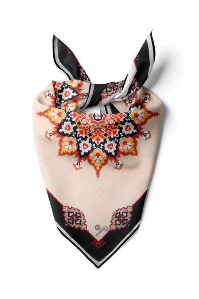 %100 İpek Kadın Desenli Bandana 80x80 ürün görseli