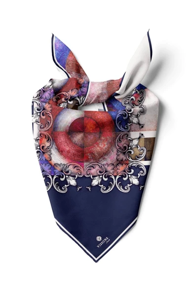 %100 İpek Kadın Desenli Bandana 80x80 ürün görseli