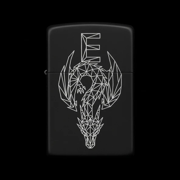 Zippo Ejderha Figürlü E Harfli Tasarım - V22 ürün görseli