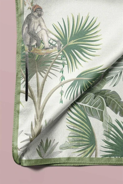 %100 İPEK FİL DESENLİ KADIN BANDANA 50X50 - Resim 6