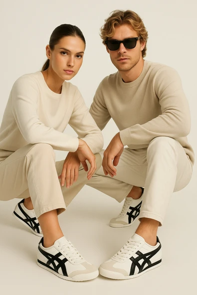 Beyaz Siyah Unisex Sneaker Günlük Spor Ayakkabı / Beden : 44 / Cinsiyet : Kadın / Kız ürün görseli 1