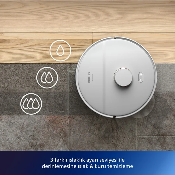 Philips HomeRun 2000 Serisi XU2100/20 Beyaz Çöp İstasyonlu Akıllı Robot Süpürge - Resim 10