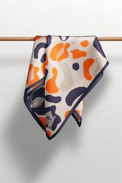 Saten İpek Leopar Desenli Kadın Bandana - Resim 6