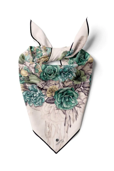 %100 İpek Kadın Desenli Bandana 80x80 ürün görseli