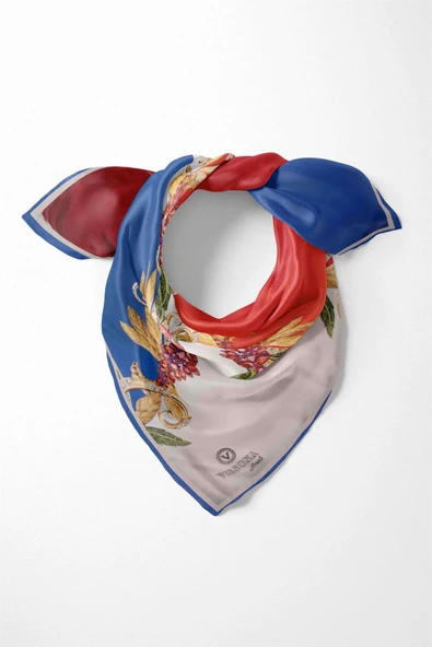 %100 İpek Kadın Desenli Bandana 80x80 ürün görseli