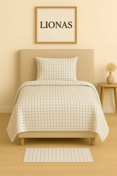 StellaFlavo Tek Kişilik Desenli Nevresim + 1 Adet Kapaklı Yastık Kılıfı ürün görseli 1