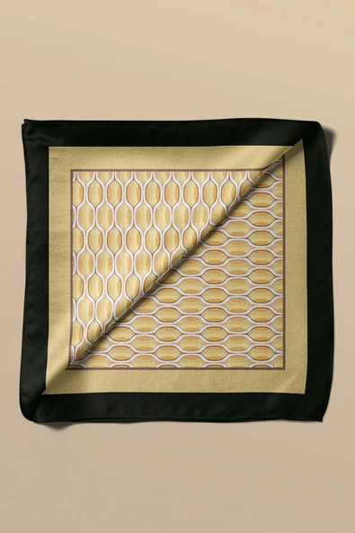 Kadın Geometrik Desenli 50x50 Bandana HYL DG01605-22 - Resim 5