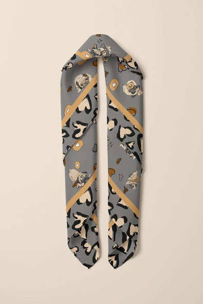 Y89 KADIN DESENLİ YEŞİL BANDANA - Resim 3