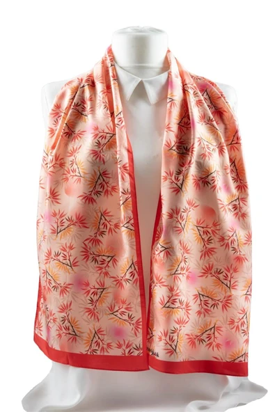 Modabutik Yaprak Desenli Kadın Fular - Resim 5