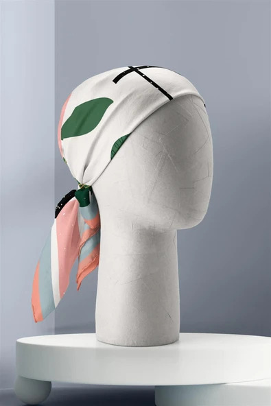 G62 Modabutik Geometri Deseni Bandana - Resim 3