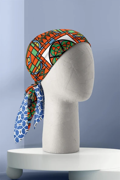 Y91 MODERN RETRO DESENLİ BANDANA DG12229 - Resim 3