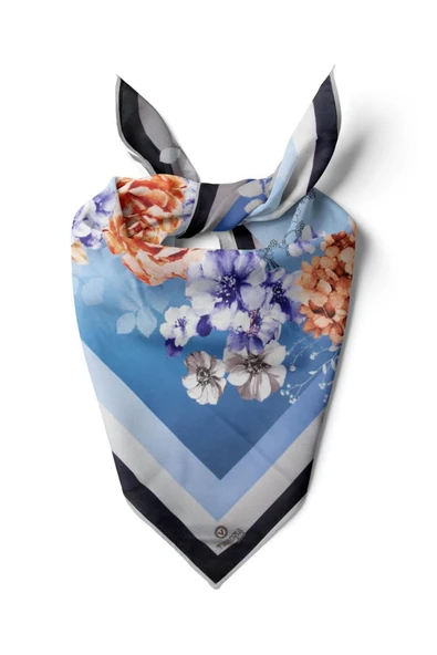 %100 İpek Kadın Desenli Bandana 80x80 ürün görseli