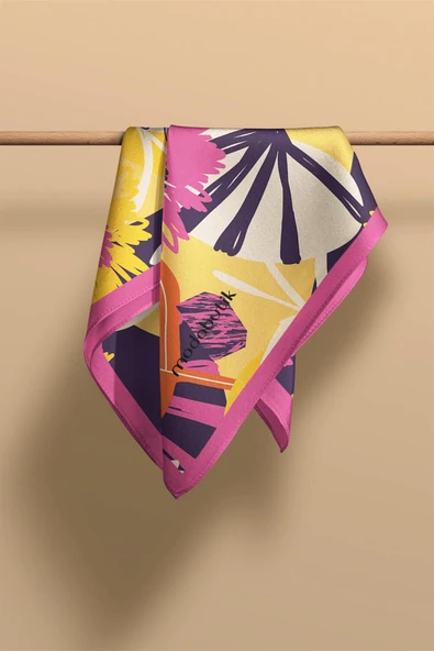 Modabutik Çiçek Desenli Kadın Fular - Resim 3