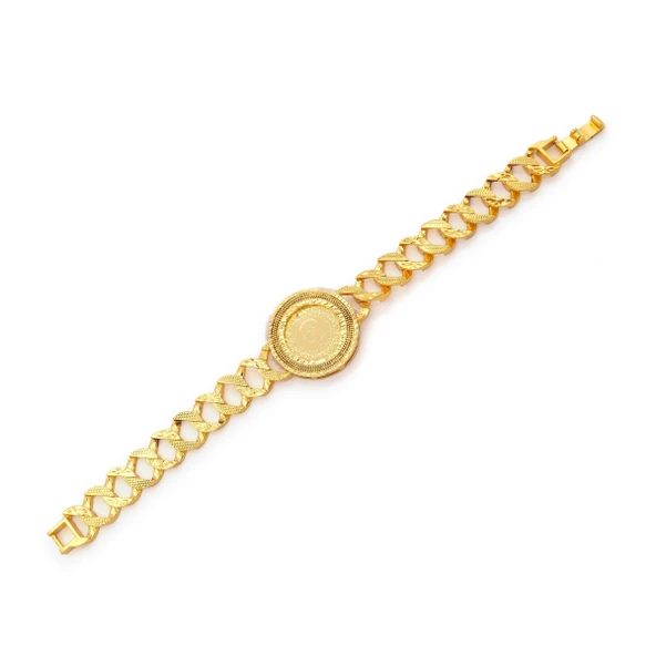 Altın Kaplama İmitasyon Desenli Yarım Altınlı Zincir Bileklik BLK-1213 ürün görseli