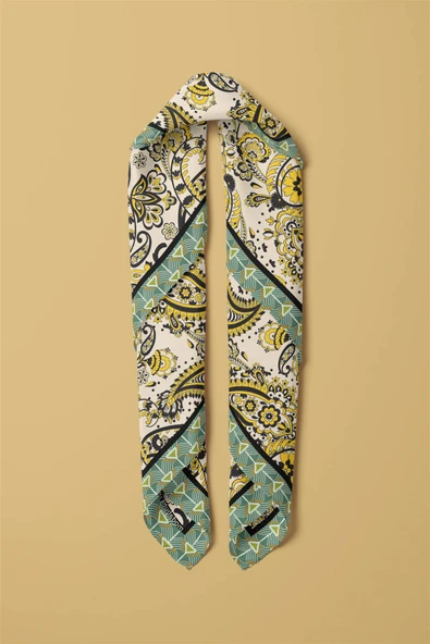 B119 ŞAL TASARIM ETNIC BANDANA - Resim 4
