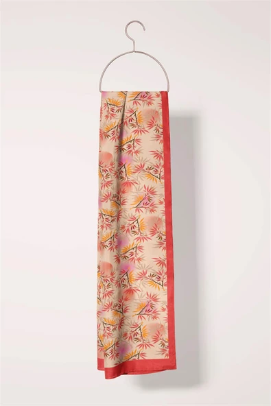 Modabutik Yaprak Desenli Kadın Fular - Resim 4