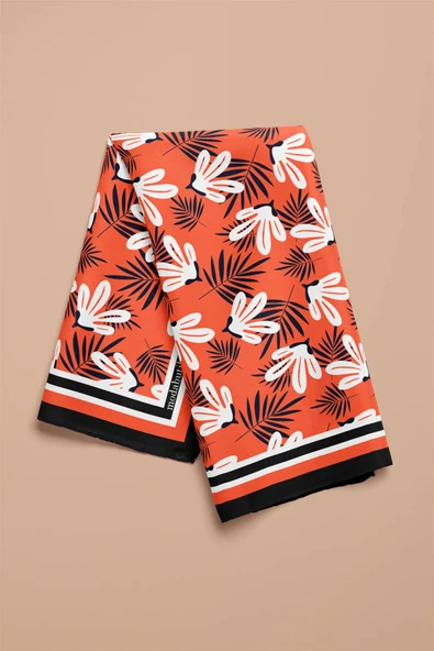F66 MODERN FLOWERS TASARIMLI BANDANA  DG11984 - Resim 3