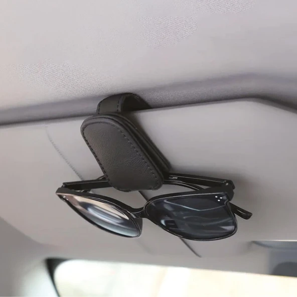 Space24 SP130 Araç İçi Gözlük Tutucu Manyetik Yumuşak Doku Tek Elle Kullanım Siyah - Resim 3