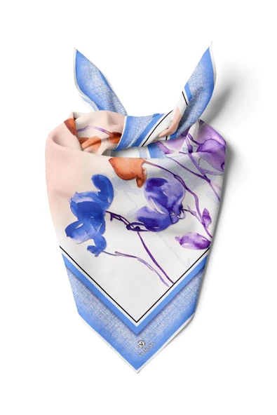 %100 İpek Kadın Desenli Bandana 80x80 ürün görseli 1