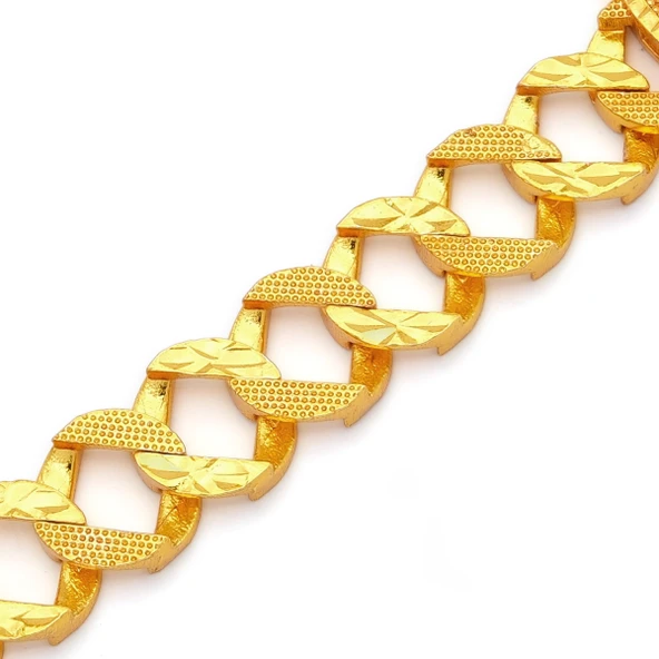 Altın Kaplama İmitasyon Desenli Yarım Çerçeveli Bileklik BLK-1215 - Resim 4