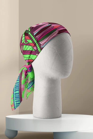 D39 KADIN DESENLİ BANDANA - Resim 3