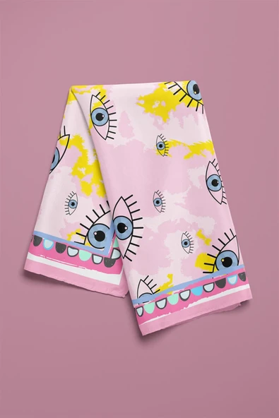 V59 EYES PİNK BATİK TASARIM BANDANA - Resim 5