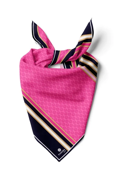 %100 İpek Kadın Desenli Bandana 80x80 ürün görseli 1