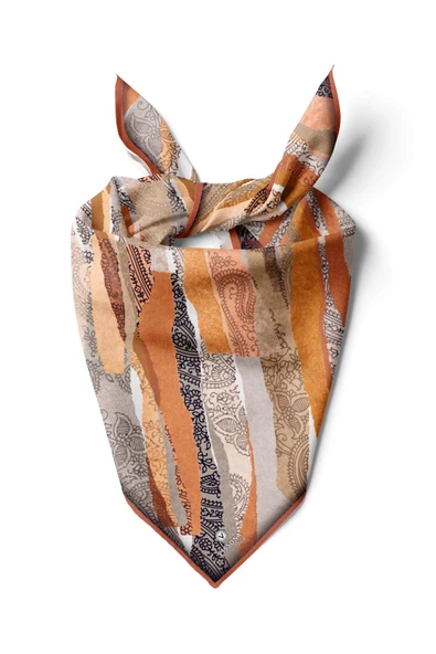 %100 İpek Kadın Desenli Bandana 80x80 ürün görseli 1