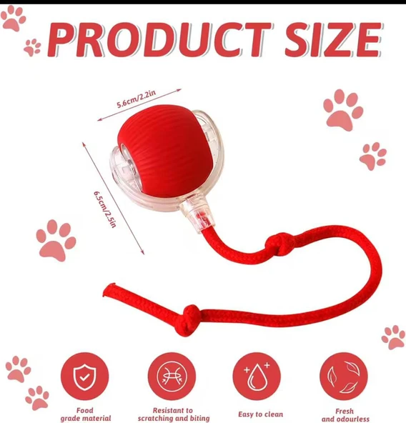 Kedi İpli USB type-C Şarjlı Hareketli Top Oyuncak - Resim 2